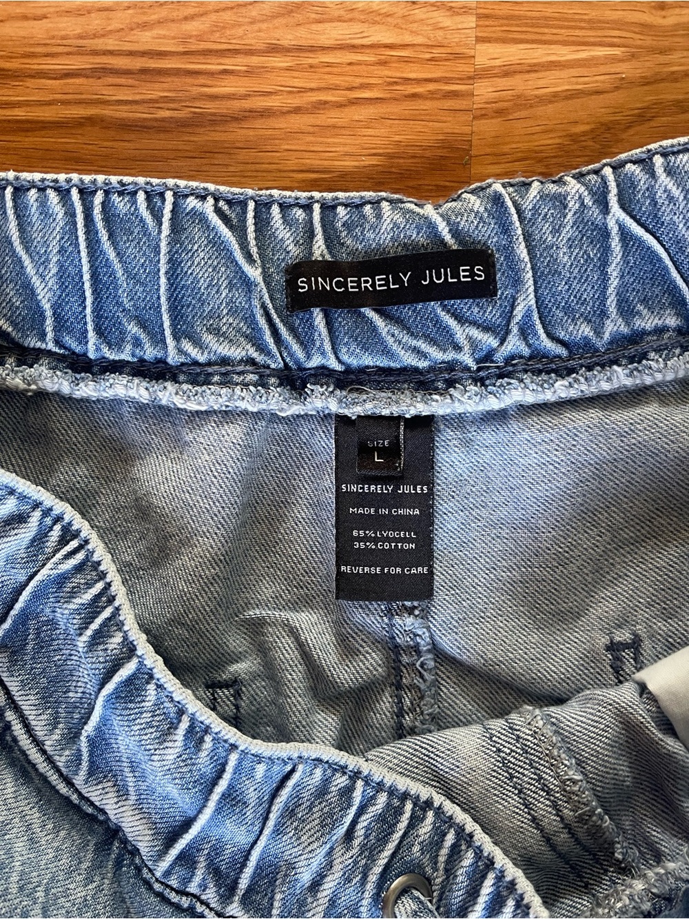 Sincerely Jules Drawstring Wide Leg Denim Pants - Picture 3 of 4